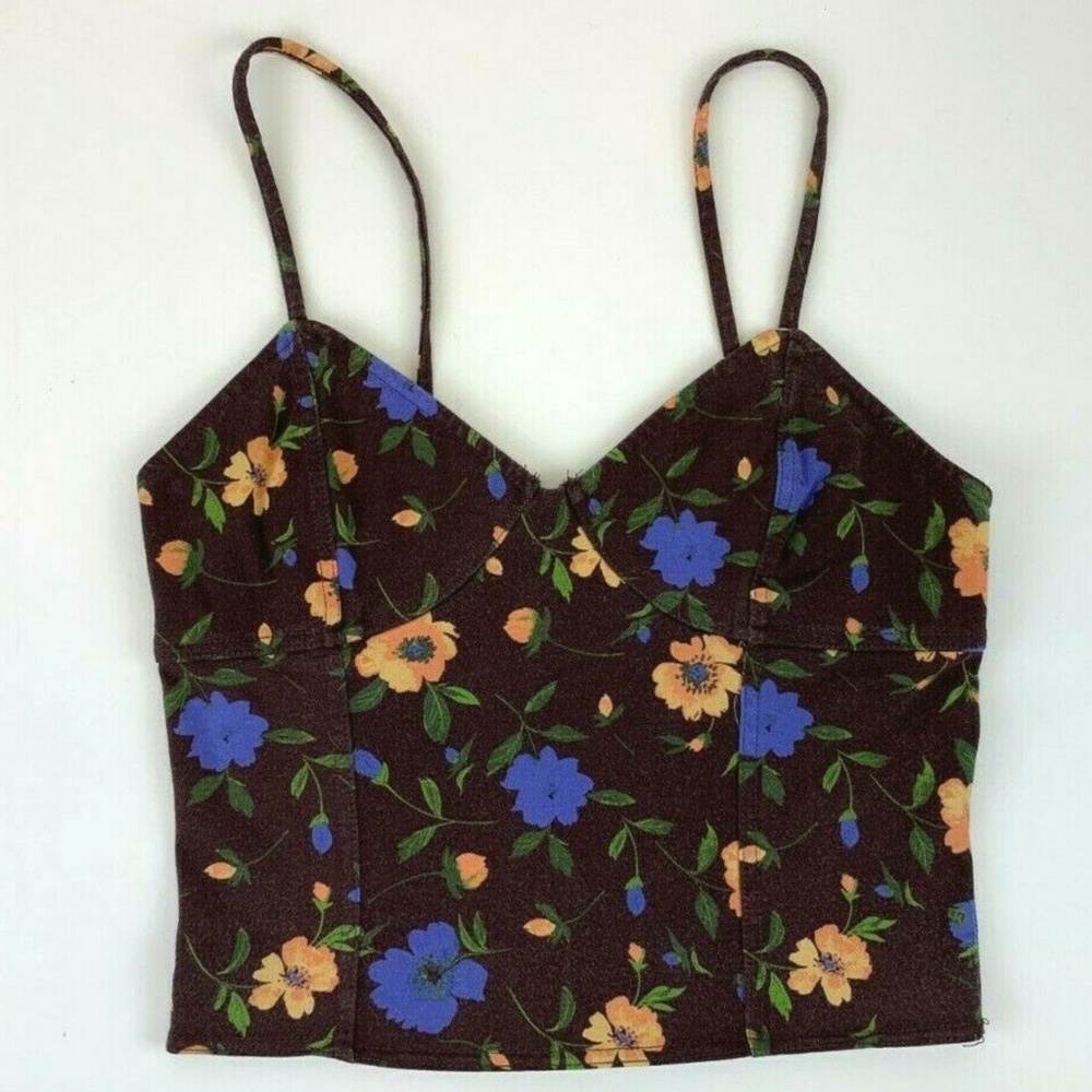 Urban Outfitters Brown Floral Corset Tank Cami - Women Size M